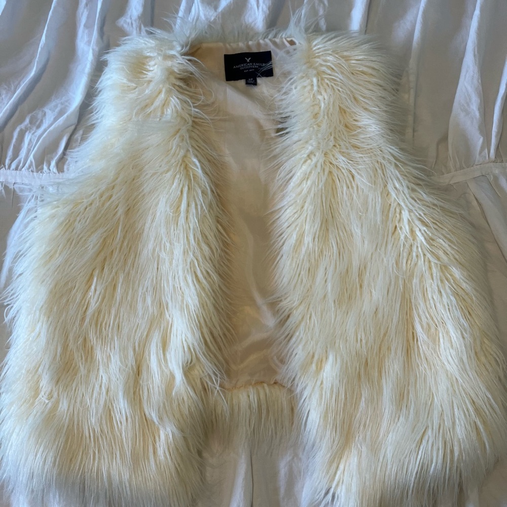 Faux Fur Vest in Cream